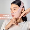 THXFUNAREA V Gesichtsmasken,Wiederverwendbare V-Linienmask,für Doppelkinn und schlaffe Gesichtshaut,Hell-Pink