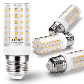 ALIDE E26 100 Watt Equivalent LED Candelabra Corn Bulbs,2700K Warm White,E26 E27 12W LED Light Bulbs 1200LM for Ceil Fan Chandelier Pendant Lighting,Non-dimmable,4 Pack