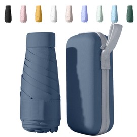 Sykerout Umbrella, Mini Umbrella, Pocket Umbrella, Compact Umbrella, Mini Foldable Travel Umbrella, Small with Case, UV Umbrella, darkblue