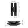 QWORK Adjustable Hidden Door Hinges (2-Pack), 6" Zinc Alloy Swing