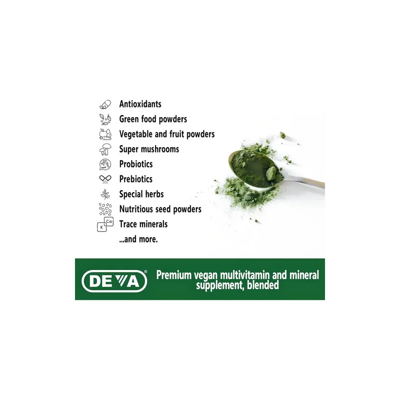 Deva Multivitamínico Vegano Sin Sabor 90 Tabs Sin Gluten Adultos
