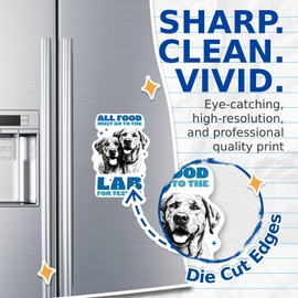 (2 Pack) All Food Must Go to The Lab for Testing Magnet - Labrador Mom or Dad Magnets - 5" On Longest Side - Premium Magnet - for Cars, Refrigerators, Toolboxes, Lockers- Made in USA - MAG0678