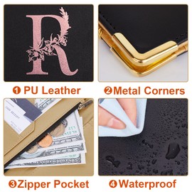 FIODAY Server Books Alphabet Waitress Book Cute Waiter Book Zipper Pocket Leather Serving Book with Gift Keychain Guest Check Book Server Note Pads Holder Fits Server Apron R