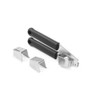 HENDI 856123 Knoblauchpresse, mit 2 entnehmbare Einsätze, Geschirrspülmaschinengeeignet, 180x25mm, Edelstahl/Polypropylen