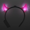 FlashingBlinkyLights Light Up Prismatic Pink Devil Horns Headbands with Multi-Function