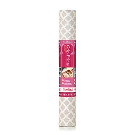Con-Tact Brand Grip Prints Durable Adhesive Non-Slip Shelf and Drawer Liner, 18" x 4', Talisman Pale Grey