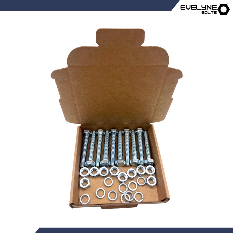 M8 Nut, Bolt & Spring Washer Set - 10 Pack: