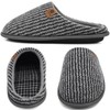 Oncai Men's Memory Foam Slippers Warm Plaid Fluffy Plush Lined