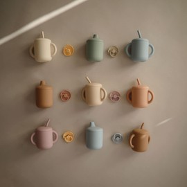 mushie Learning Cup with Soft Straw | from 6 Months | Safe, High-Quality & Durable Cup for Toddlers Baby Boys & Girls | (Pale Daffodil)