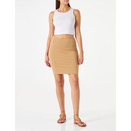 KAFFE Rock Penny Women's Skirt Knee-Length Midi Skirt Jersey Pencil Penny Skirt Strechy Pencil Skirt, Tannin