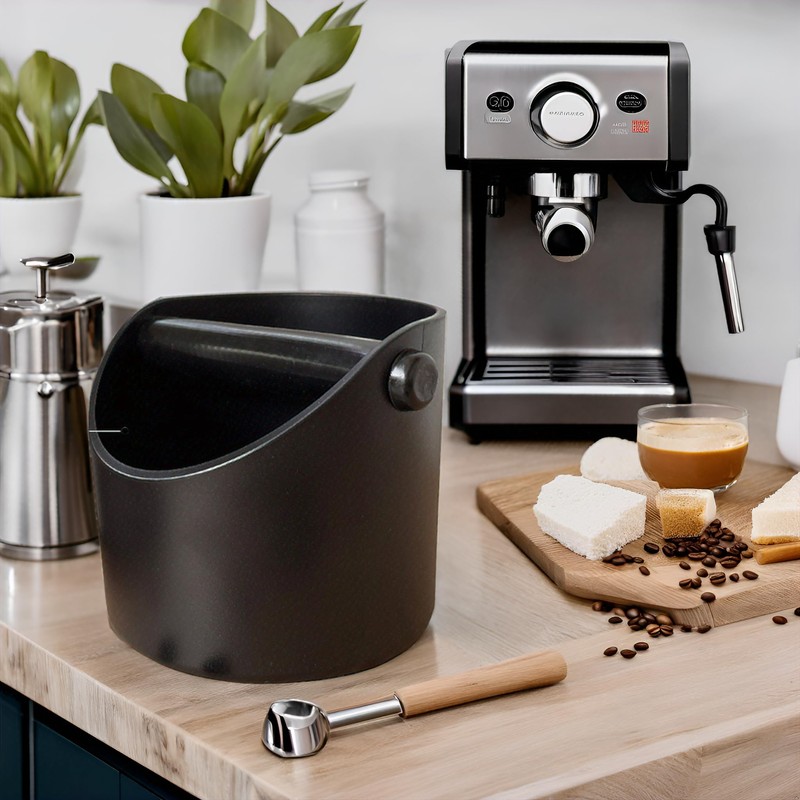 Coffee Knock Box, 4.6 in, Barista Style Espresso Grounds Knock