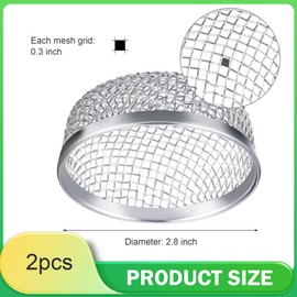 CyperFair 2 PCS RV Furnace Vent Screen, Debris-proof Stainless Steel Ventilation Screen, Heating Vent Cover with Installation Tool, Universal for Travel Trailers, Motorhomes, Cmping Trailers (Silver)