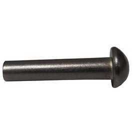 3/16" Diameter X 1-1/4" Length Solid Steel Round Head Rivet, Plain Finish, (Pack of 1/2 Pound - Approximately 42 Pieces)