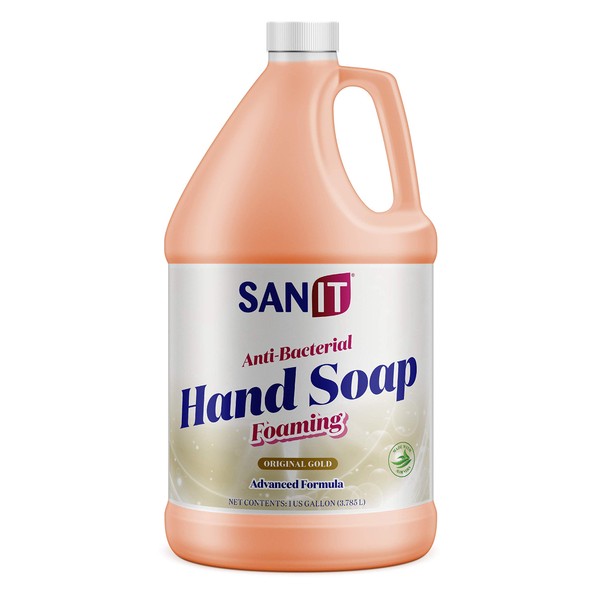 Sanit Antibacterial Foaming Hand Soap Refill - Advanced Formula with Aloe Vera and Moisturizers - All-Natural Moisturizing Hand Wash - Made in USA, Original Gold, 1 Gallon