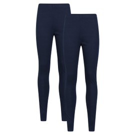 Mountain Warehouse Talus Women Thermal Baselayer Pants - Lightweight, Breathable & Quick Drying Ladies Leggings - for Travel, Hiking, Camping, Skiing, Snowboard Navy Women's Size 10