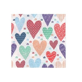 20 Napkins Hearts, Patterned Heart Napkin, Serviettes Wedding, Mother's Day, Valentine's Day, Decoupage Technique, Table Decoration Hearts, 33 x 33 cm