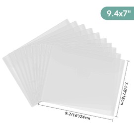 Briartw 100 Pcs Clear Die & Stamp Storage Bag Resealable Plastic Envelopes Pockets for Cutting Dies Stencil Embossing Crafts for DIY Scrapbooking Paper Card Craft Organizer Holder 7x9.4inch