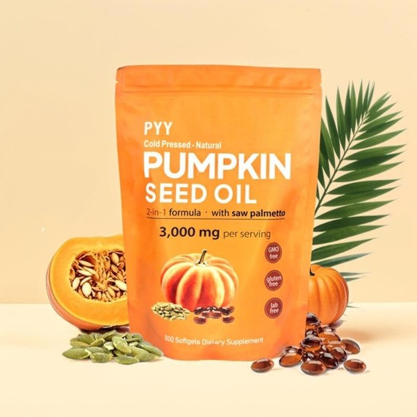 PYY Cold-Pressed Pumpkin Seed Oil & Saw Palmetto Softgels |