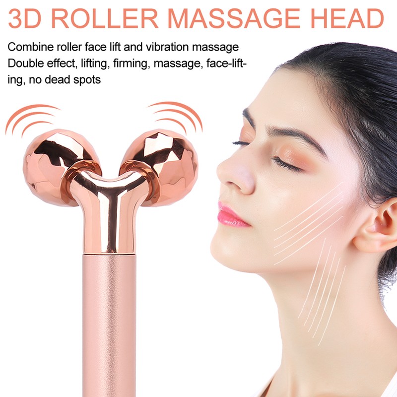 Electric 3D Facial Roller Massager Remove Puffiness Slimming Tightening Face