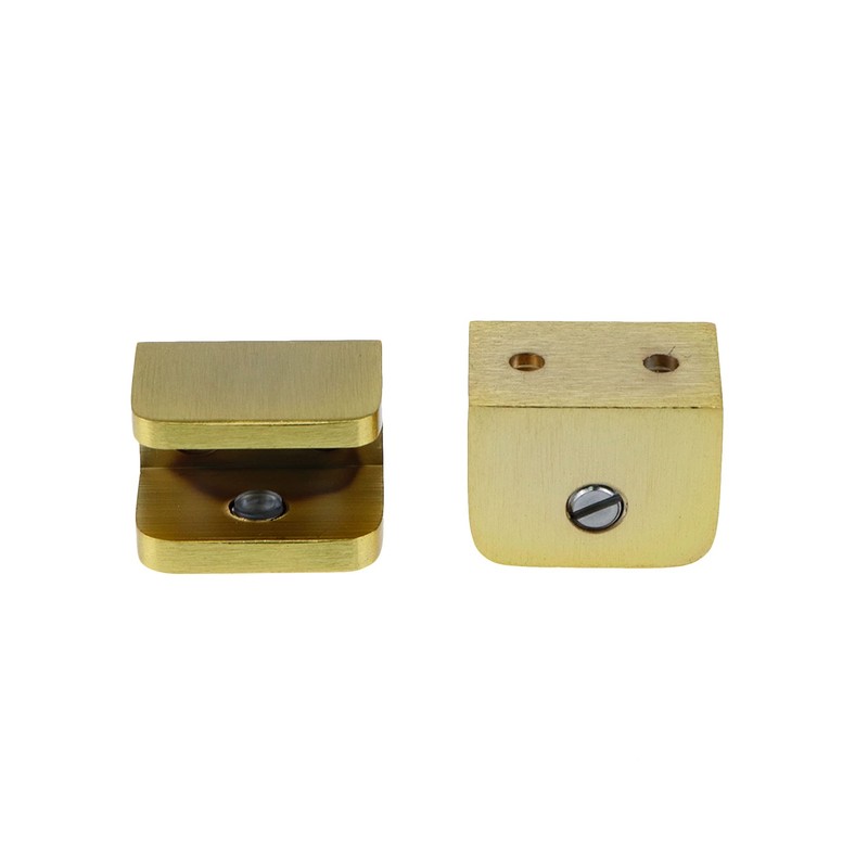 HEVSTIL 2-Pack Glass Clamp,Brass Glass Clamps No-Drill-on-Glass Glass Holder Bracket
