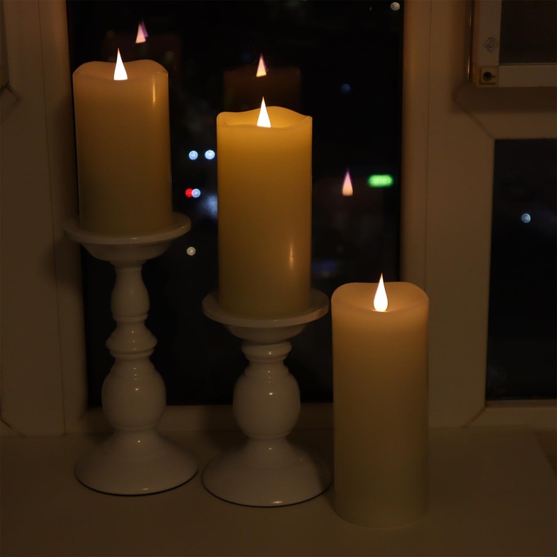 TECHLONG Flameless Candles with Remote Timer, 3D Moving Flickering Flame