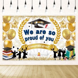 Graduation Decorations 2025, Great Graduation Party Supplies 2025, Gold and Black Graduation Decorations,Congrats Grad Class of 2025 Banner Backdrop,College High School Grad Party Decorations