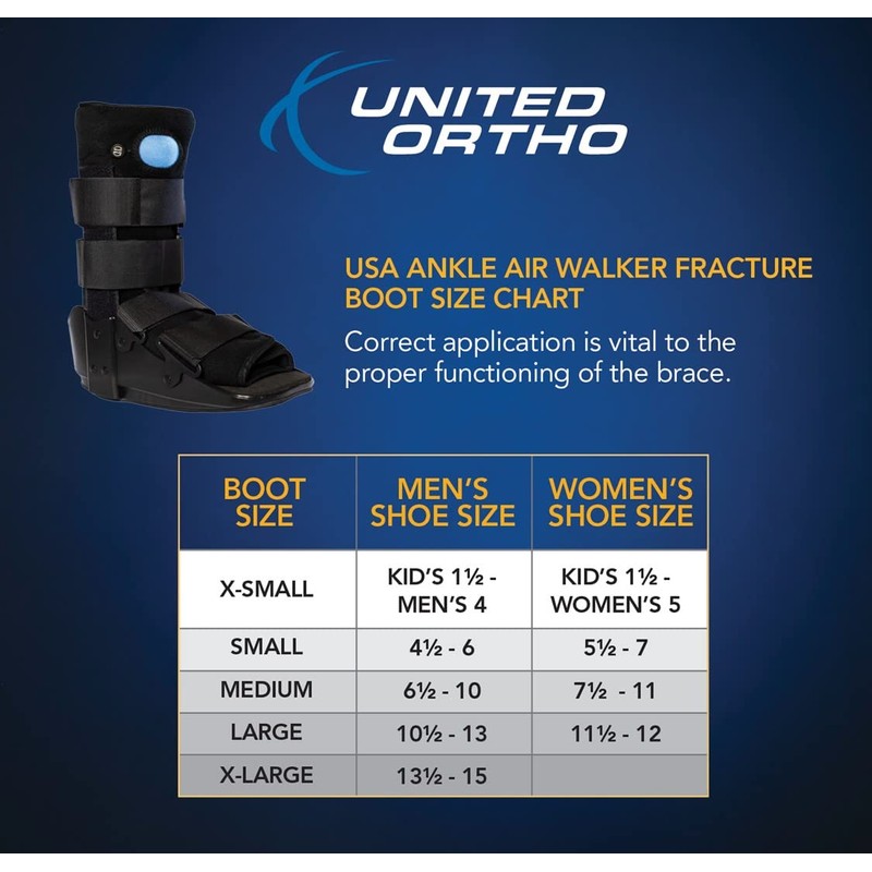 United Ortho 12113 Ankle Air Walking Boot, Small
