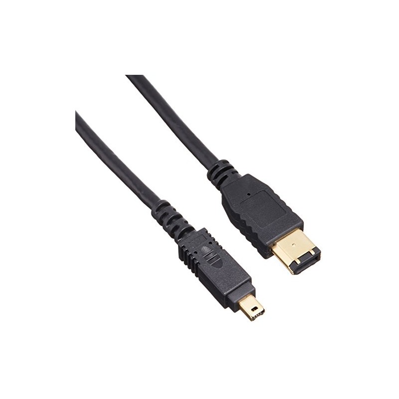 エレコム IEEE1394 FireWire400(i.LINK・DV)ケーブル 6pin-4pin 1.0m ブラック IE-461BK