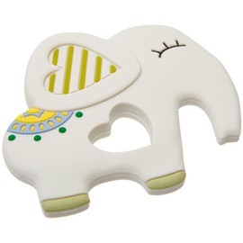 C.R. Gibson BTEE-23953 Elephant 100% Food Grade Silicone Teether for Babies, 3.4" W x 3.2" L, Multicolor