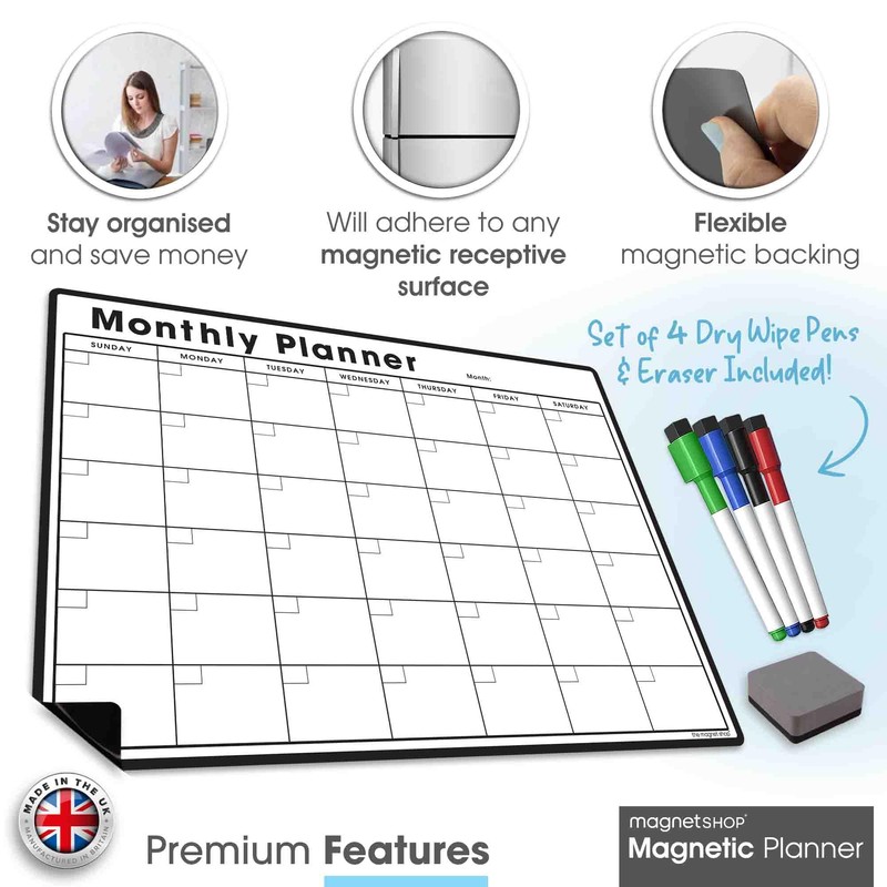 TMS Weekly Planner Set #2 - Magnetic Dry Erase Whiteboard