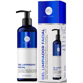 MIST JEWEL Gel limpiador facial hidratante con Ácido hialurónico + Vitamina C + Aloe vera + Ácido cítrico | Jabón dermolimpiador para la cara uso de dia y noche, piel mixta, seca y grasa 250ml