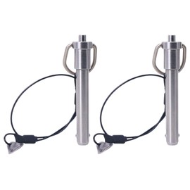 MerciL Ball Locking Pins with Button Handle, Stainless Steel Push-Button Quick Release Pin Safety Locating Pins with Lanyard Cable (2Pcs,Φ1/4in x 2in)