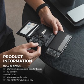 VULKIT Tarjetero de Cuero con Protección RFID, Carteras para Hombre con Bolsillo de Moneda Cierre del imán Billetera para Efectivo y Monedas