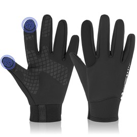 AsbaSweet Winter Gloves, Running Gloves for Women Men Liner Thermal Warm Touch Screen Gloves Windproof Anti-Slip Lightweight (Black, Small)