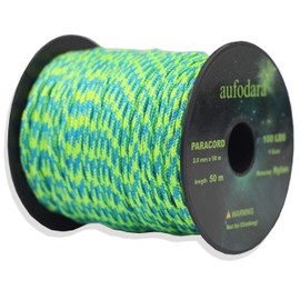 aufodara 50 Meters Paracord Cords 2 mm Nylon Rope 1 Core Strands (Light Blue Green, 50)