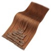 YoungSee 22inch 120g 7pcs Clip in Human Hair Extensions Copper
