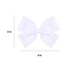 4in White Ruffled Ribbon Hair Bows Alligator Clips Hair Barrettes