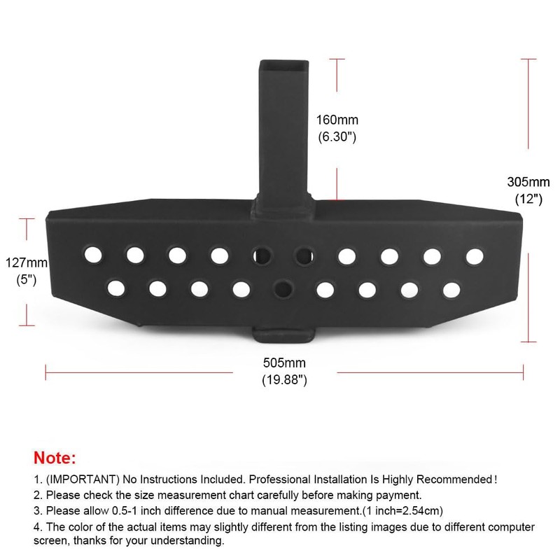 1000LBS Hitch Step with 2 inch Hitch Receiver＆Safety Reflectors for