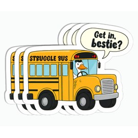 3Pcs - Struggle Bus Sticker - Funny Duck Sticker - Bestfriend Sticker - Laptop Phone Sticker - Tumbler Water Bottle Kindle Sticker