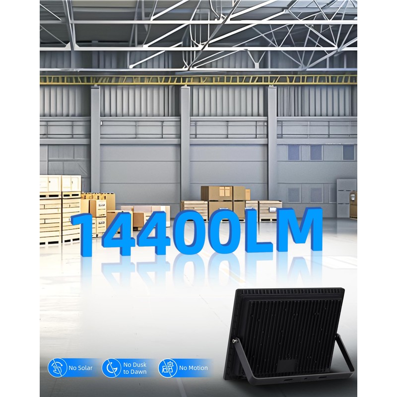 120W LED Flood Light Outdoor with Plug, 14400Lm Super Brighter