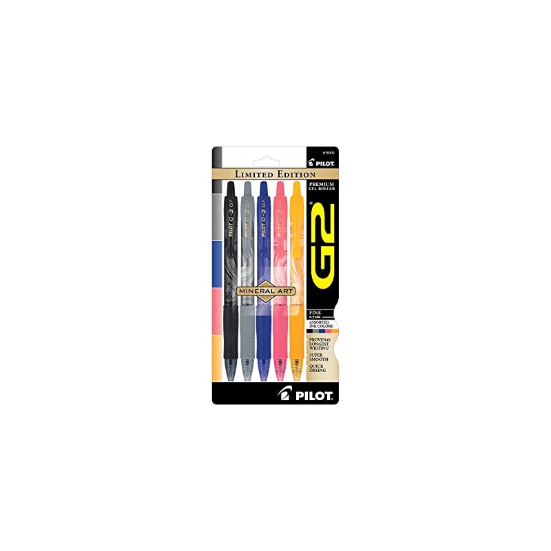 Pilot G2 Mineral Art Limited Edition Retractable Gel Pens, Fine