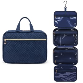 LOVEVOOK Toiletry Bags for Women Hanging, Waterproof Travel Wash Makeup Bag with Hook, Large Toiletries Cosmetic Organizer, Clear for Full Sized Container