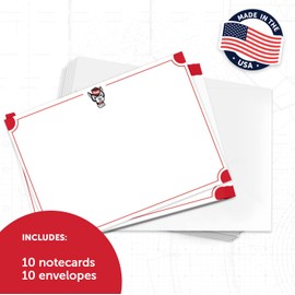 Desert Cactus NC State North Carolina State University 10 Pack Notecards Stationary Cardstock NCSU Wolfpack Includes Envelopes Memo Party Thank You (Notecard 4a)