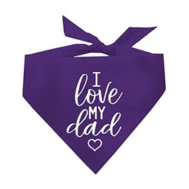 I Love My Dad Father's Day Dog Bandana (178 Purple, One Size)