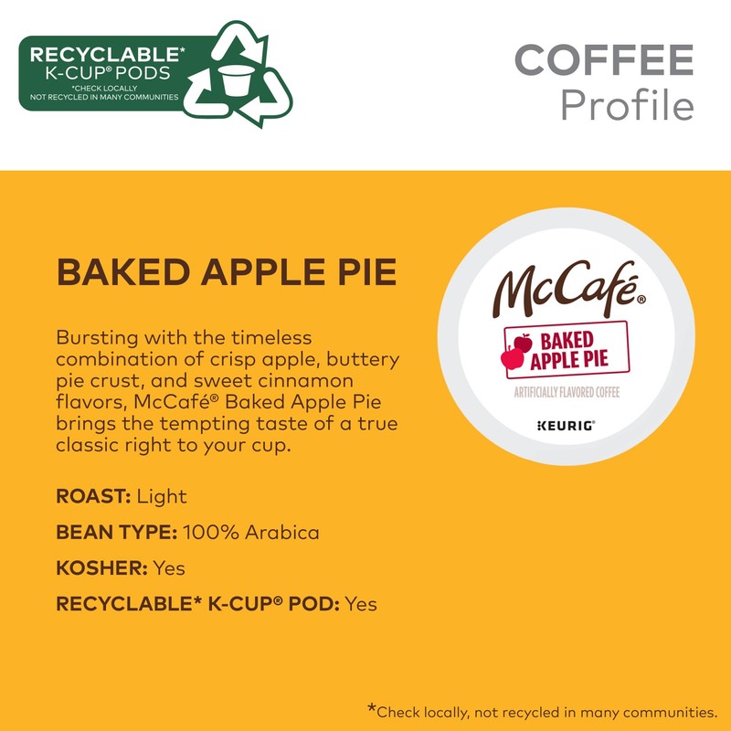 McCafe Baked Apple Pie Coffee, Keurig Single Serve K-Cup Pods,