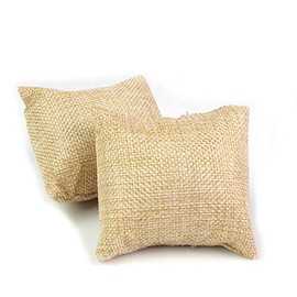RJ Displays-20 piece pack Beige Linen Burlap Jewelry Display Pillow for Bracelet, Cuff, Watch, Anklet, Bangle, Dangle Earring and Necklace- Size 3.50" x 3.0" inch