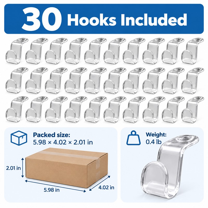 Cascading Clothes Hanger Connector Hooks for Closet Organization – 30