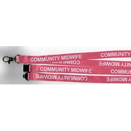 1 Pink Community Midwife Printed Midwifery Safety Breakaway Lanyard: Free UK P&P