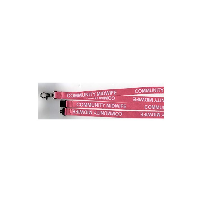 1 Pink Community Midwife Printed Midwifery Safety Breakaway Lanyard: Free