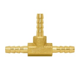 Joywayus Brass 1/8" Hose Barb, Tee 3 Way Union Pipe Fitting for Water/Fuel/Air